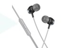 Наушники вакуумные проводные HOCO M122 Power metal universal earphones with microphone (серый)