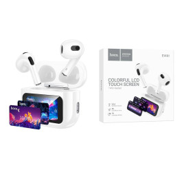 Наушники вакуумные беспроводные HOCO EW81 True wireless stereo headset (белый) с дисплеем