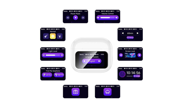 Наушники вакуумные беспроводные HOCO EW81 True wireless stereo headset (белый) с дисплеем Наушники вакуумные беспроводные HOCO EW81 True wireless stereo headset (белый) с дисплеем