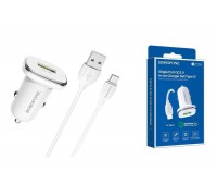 Автомобильное зарядное устройство АЗУ USB + кабель MicroUSB BOROFONE BZ12А Lasting power QC 3.0 (белый)