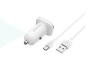 Автомобильное зарядное устройство АЗУ USB + кабель MicroUSB BOROFONE BZ12А Lasting power QC 3.0 (белый)