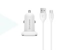 Автомобильное зарядное устройство АЗУ USB + кабель MicroUSB BOROFONE BZ12А Lasting power QC 3.0 (белый)