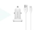 Автомобильное зарядное устройство АЗУ USB + кабель MicroUSB BOROFONE BZ12А Lasting power QC 3.0 (белый)