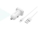 Автомобильное зарядное устройство АЗУ 2USB + кабель Lightning BOROFONE BZ12 Lasting power 2400 mAh (белый)