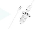 Автомобильное зарядное устройство АЗУ 2USB + кабель Type-C BOROFONE BZ12 Lasting power port 2400 mAh (белый)