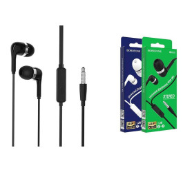 Наушники вакуумные проводные BOROFONE BM39 Refined chat universal earphones (черный)