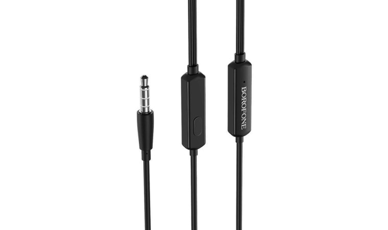 Наушники вакуумные проводные BOROFONE BM39 Refined chat universal earphones (черный)