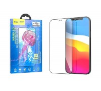 Защитное стекло дисплея iPhone 12/12 Pro (6.1)  HOCO A12 Nano 3D tempered glass прозрачное с черной рамкой особой прочности